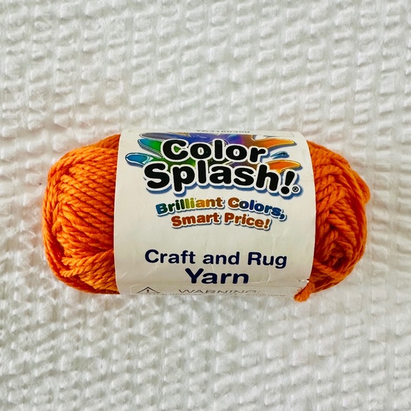 COLOR SPLASH! Pumpkin Orange Polyester Craft and Rug Yarn 60 yards NWT - Picture 1 of 4